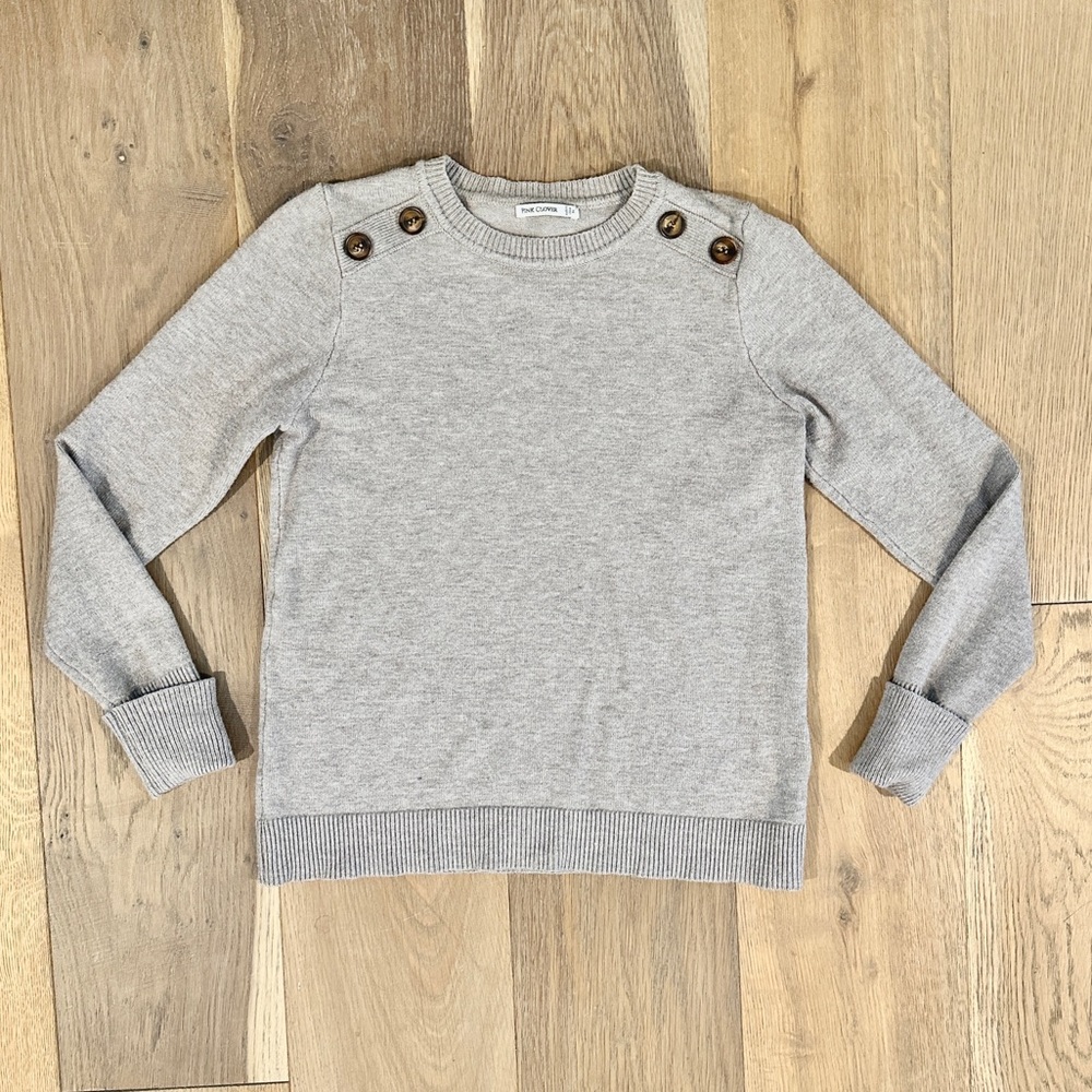 PINK CLOVER Long Sleeve Button Shoulder Sweater